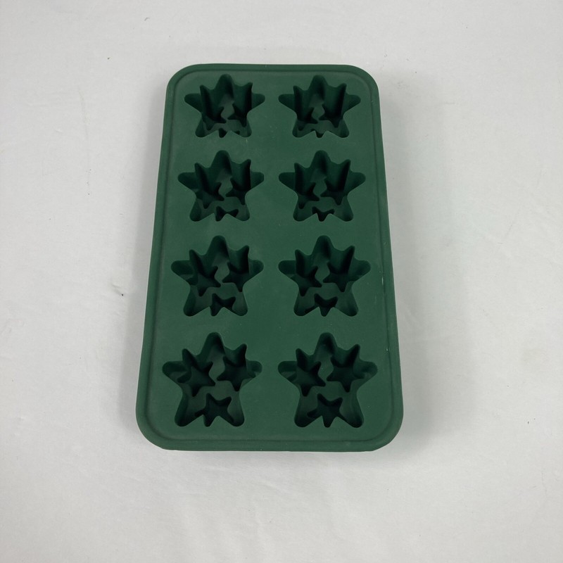 Star Shaped Silicone Green Mold Candy Melt Freeze Candies Ice 8 Slots