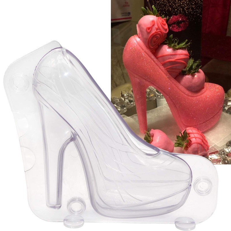 Big Size 3D High Heel Shoe Chocolate Mold with 3 Clips, DIY Crystal Jelly Lady S gallery