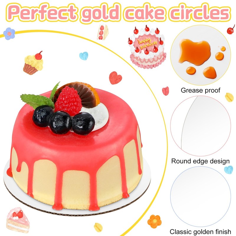 100 Pcs 5 Inch Cake Board Round Mini Cardboard Cake Circle Boards Grease Proo... gallery