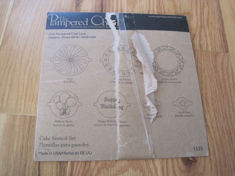 Pampered Chef Cake Stencil Set 5 Stencils in Box gallery