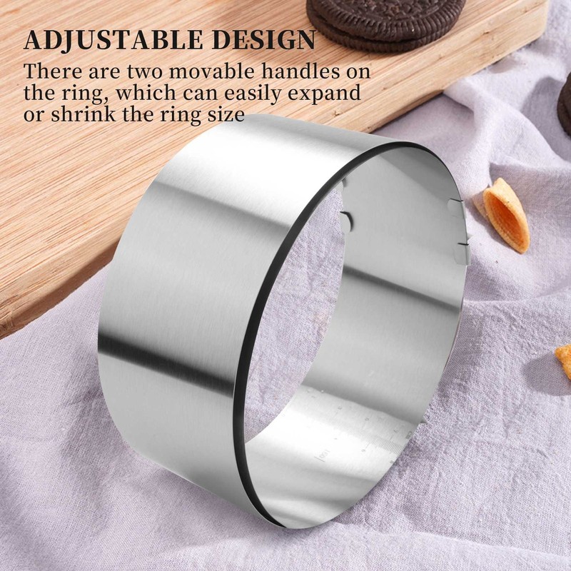 Cake 6 to 12 Inch Adjustable Round Stainless Steel Cake Mousse Mould 6016 gallery
