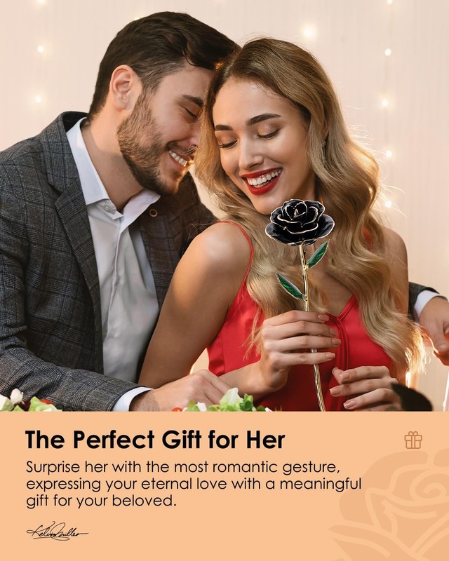 ECO SPACE 24K Gold Dipped Real Rose – Handcrafted, Black & Brown Gift Box gallery