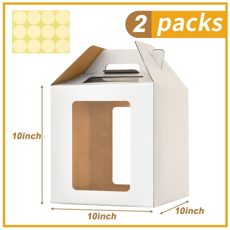 10x10x10 Inch Tall Cake Boxes with windows,8in 10in Tall Cake Carrier, Layer ... gallery