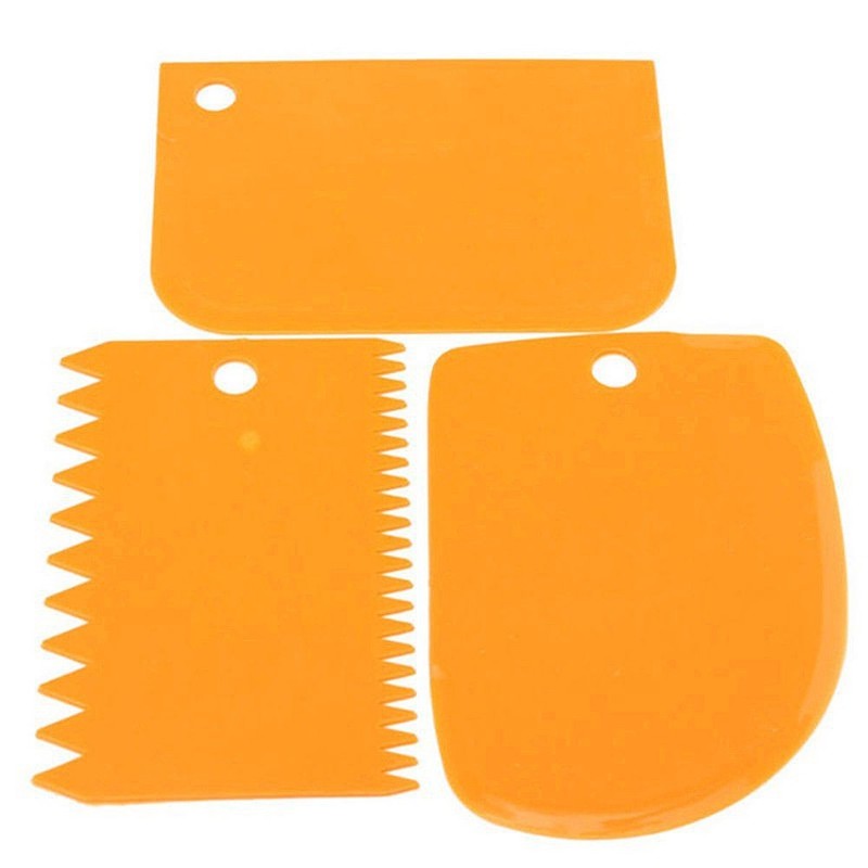 Pastry Decoration Tools 3pc Plastic Scraper Baking Fondant Cake Icing Dough