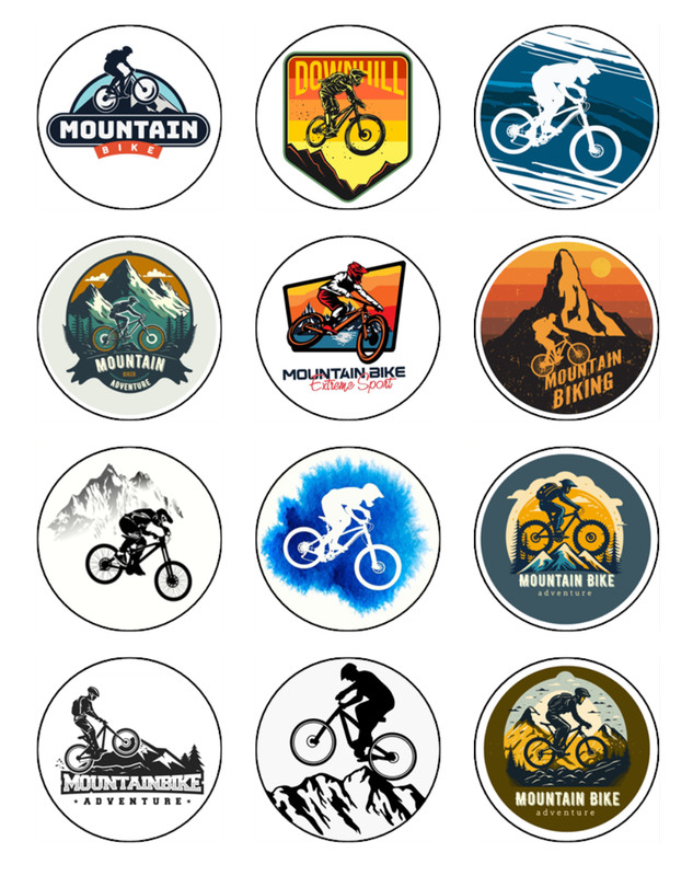 Mountain Bikes Edible Cupcake Toppers Icing Sports Cake Decorations (1 Size)