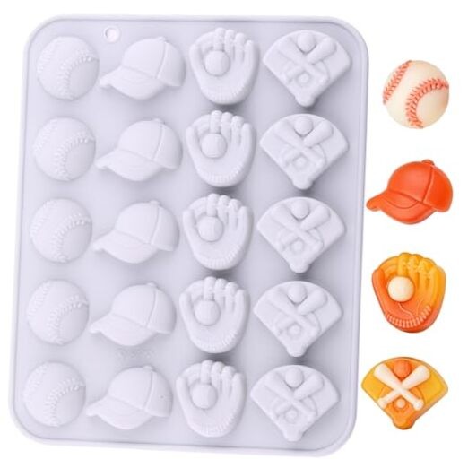 20 Cavity Baseball Candy Molds Sports Theme Silicone Mold Baseball Softball
