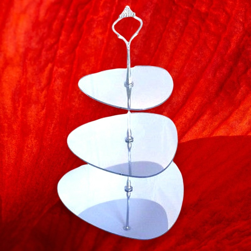 Three Tier Pebble Shaped Cake / High Tea Stands-Two Sizes & many colour choices