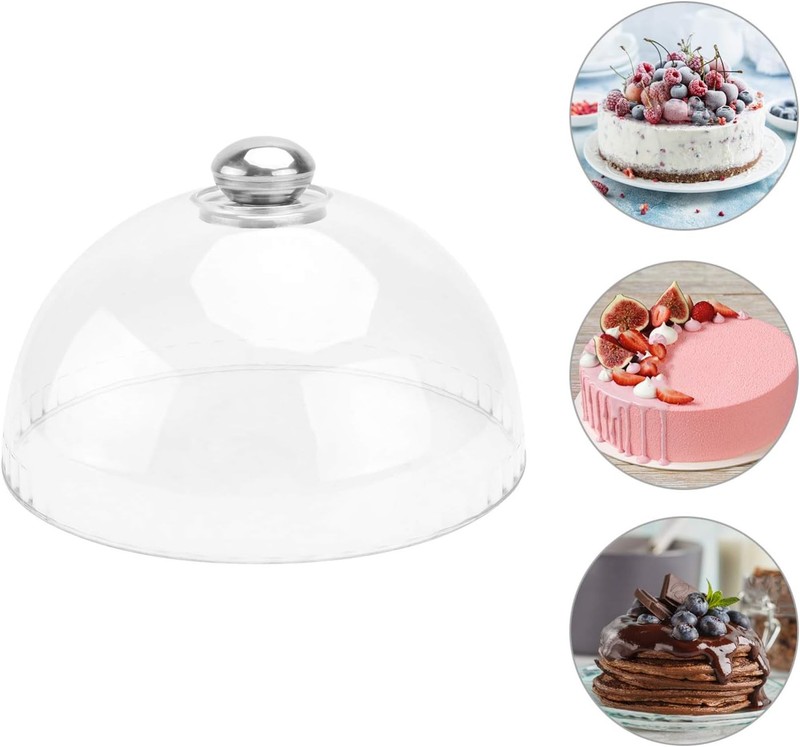 8 Inch Clear Cake Dome Cover, Acrylic Dessert Display Case, Plastic Food Lid for gallery