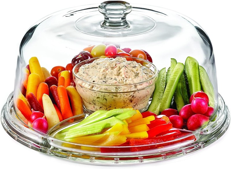 Portable Elegant Glass Cake Stand with Dome - Ideal for Events and Entertaining gallery
