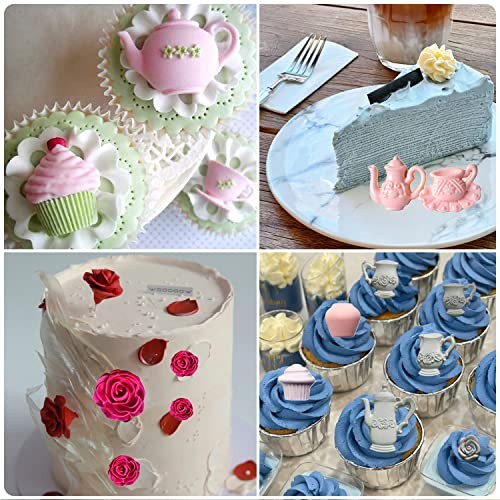 Teapot Silicone Mold Tea Cup Fondant Mold Ice Cream Candy Molds Rose Style C gallery