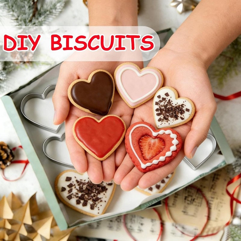 Gorgeous Heart-Shaped Cookie Cutters Set of 5 - Perfect for Kids' Baking Fun gallery