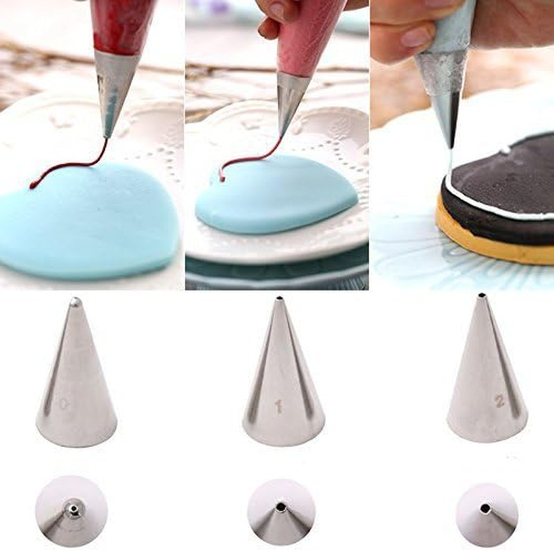 3 Piece Extra Fine Cake Decorating Tips Set Stainless Steel Icing Nozzles gallery