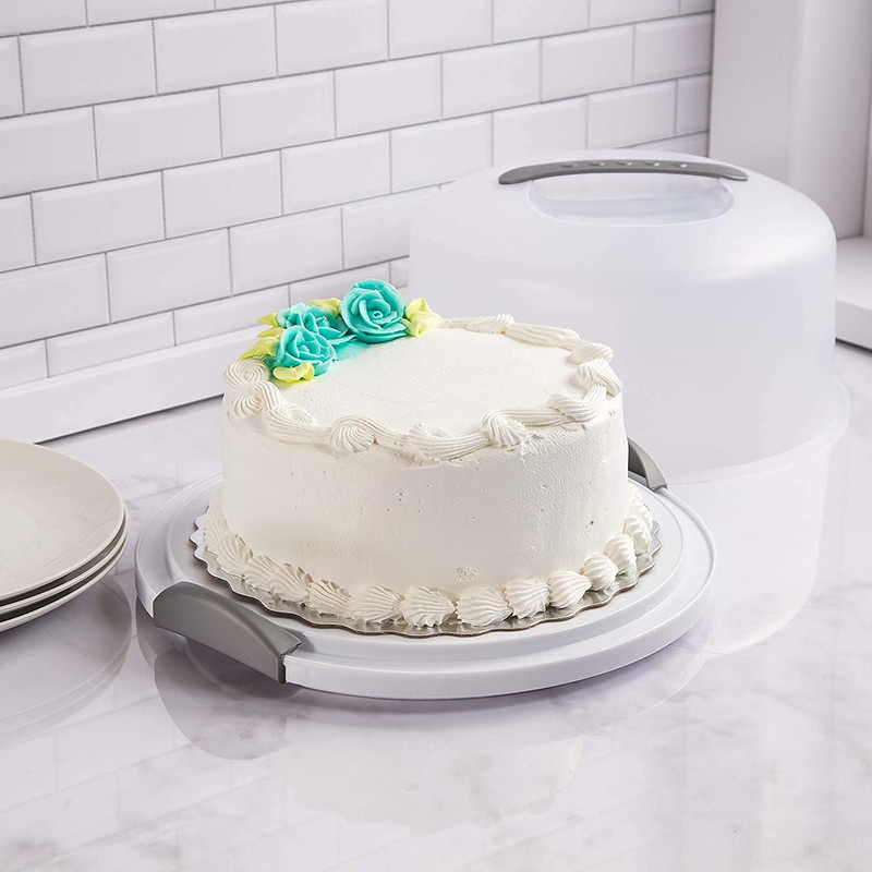 Cake Server Circular Serving Container White gallery