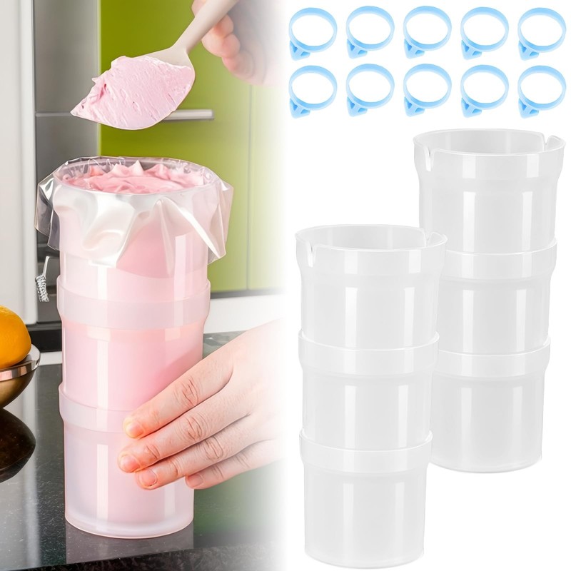 Pastry Piping Bag Holder Stand for Filling, Translucent Clear Plastic Cream I…