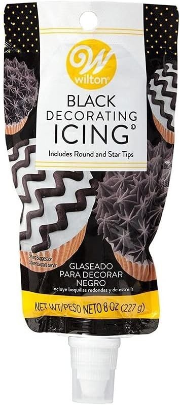 Icing Pouch with Tips, 8 oz. (Black)