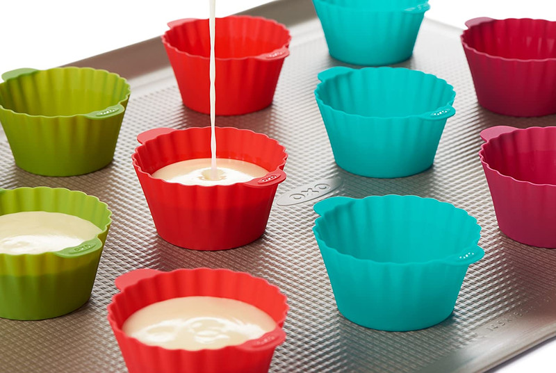 OXO Good Grips Silicone Baking Cups, Pack of 12, Reusable, Bpa-Free, Dishwasher gallery