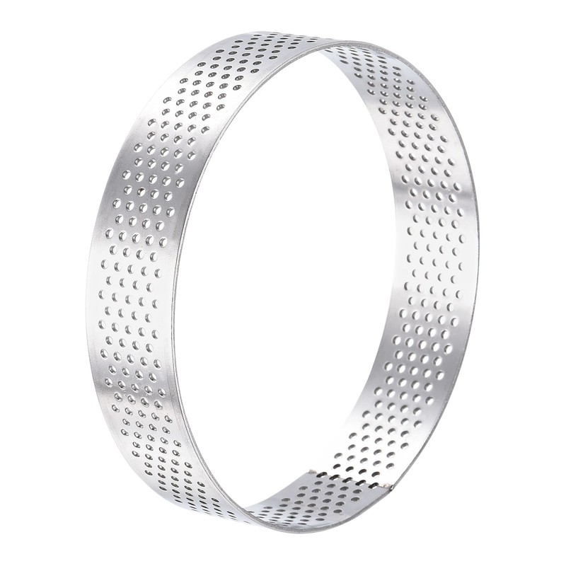 Stainless Steel Circular Cake Rings 3.5" Perforated Cake Mousse Ring Baking Mold gallery