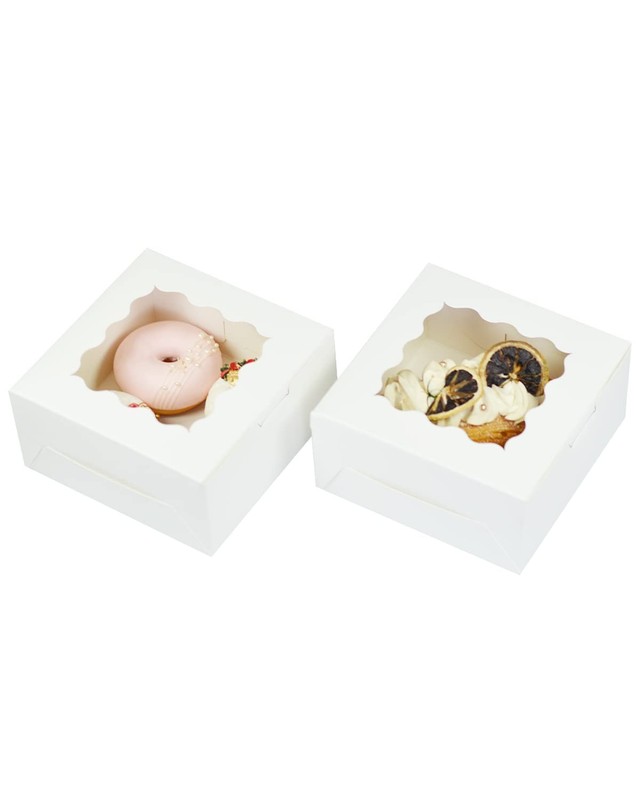 60pcs White Bakery Boxes with Window 6x6x3 inches Thick & Sturdy Macaroon Pas... gallery
