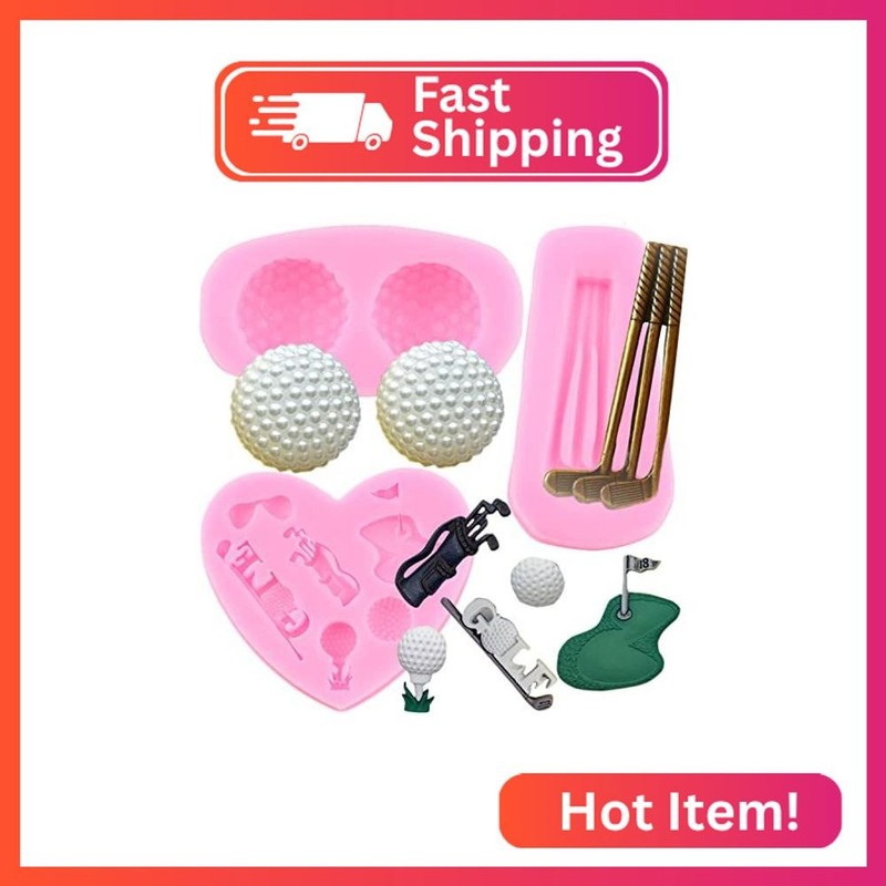 Mujiang Golf Silicone Mold Golf Balls Chocolate Candy Fondant Molds For Sugarcra