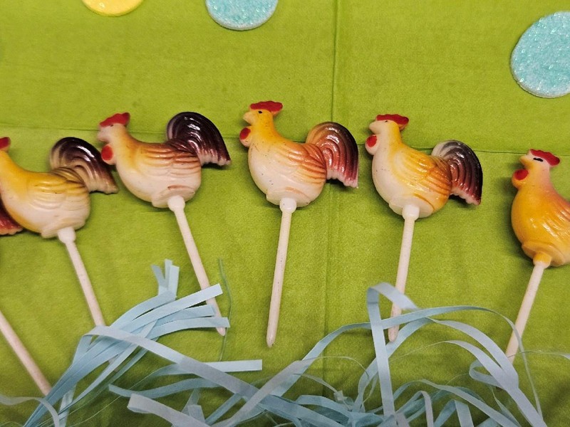 12 Vintage Chickens Cupcake Toppers Easter Cupcake Cake Picks gallery