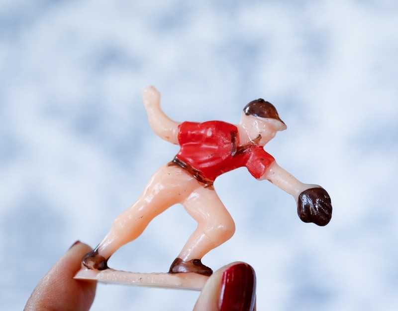 VTG 50s Baseball Player Cake Toppers Set of 5 MCM Retro Boys Sport Party Favors gallery