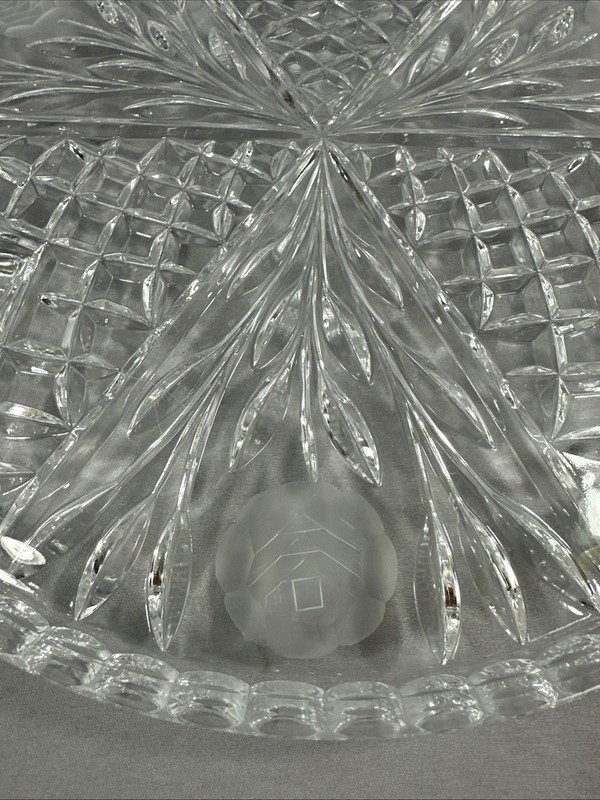 Diamond and Rose 12" Round Footed Crystal Cake Serving Plate gallery