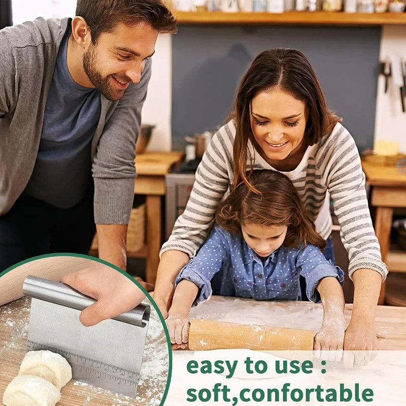 Stainless Steel Pasty Cutters DIY Dough Cake Scraper With Scale Pastry gallery