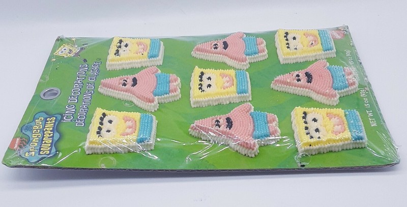 NOS Vintage Spongebob Squarepants Icing Decorations 2002 Patrick New binM gallery