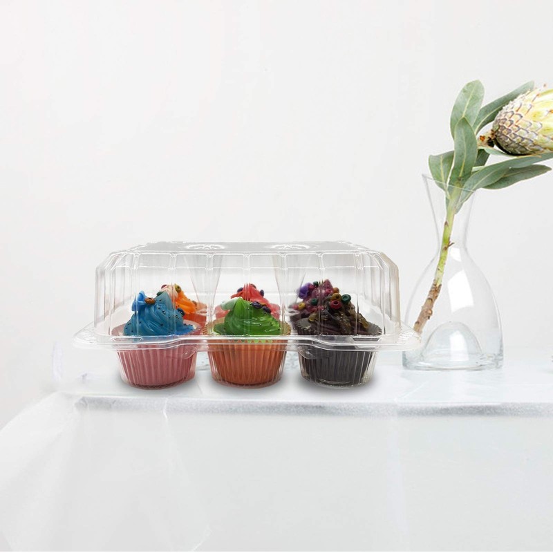Clear Cupcake Containers,12pc Plastic Disposable High Dome Cupcake Boxes 6 Co... gallery
