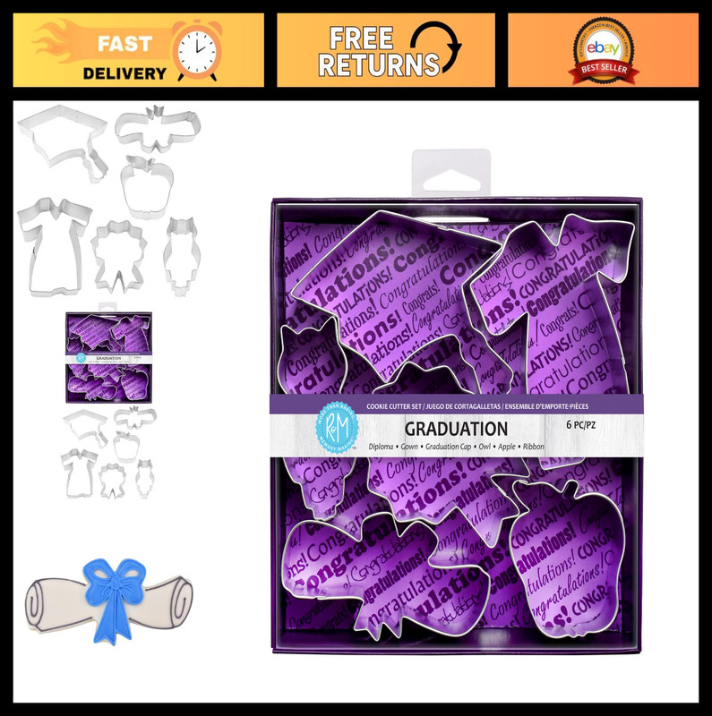 Graduation Cookie Cutter Set – 1-Pack, Silver, Perfect for Baking Celebrations