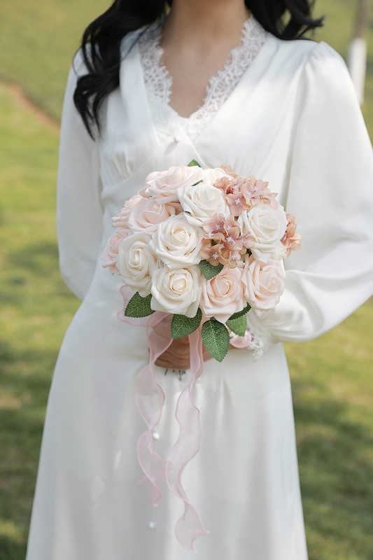 Yyhuawu Artificial Flowers Combo Set Gradient Color Flower Leaf Stems For Diy gallery