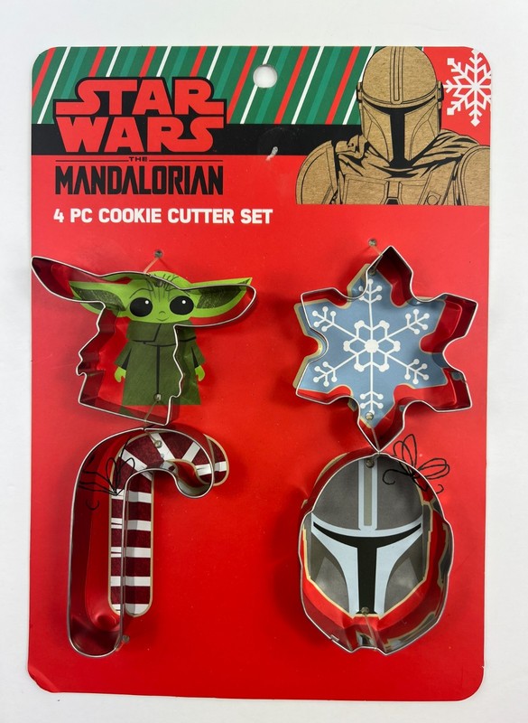 Star Wars The Mandalorian 4 Pc Cookie Cutter Set Child Grogu Mando Snowflake