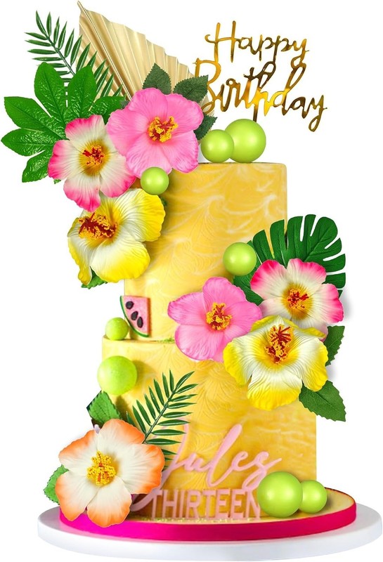 Colorful Flower Cake Topper Set - Summer Theme gallery