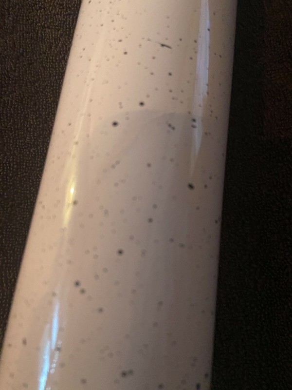 THE BAKESHOP MASTERCLASS PINK BLACK SPECKLED ROLLING PIN " LONG WOODEN HANDLES gallery