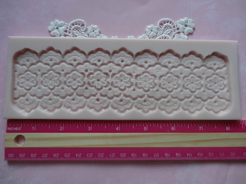 Medium Flowers Lace silicone mold fondant cake decorating wedding lace food FDA gallery