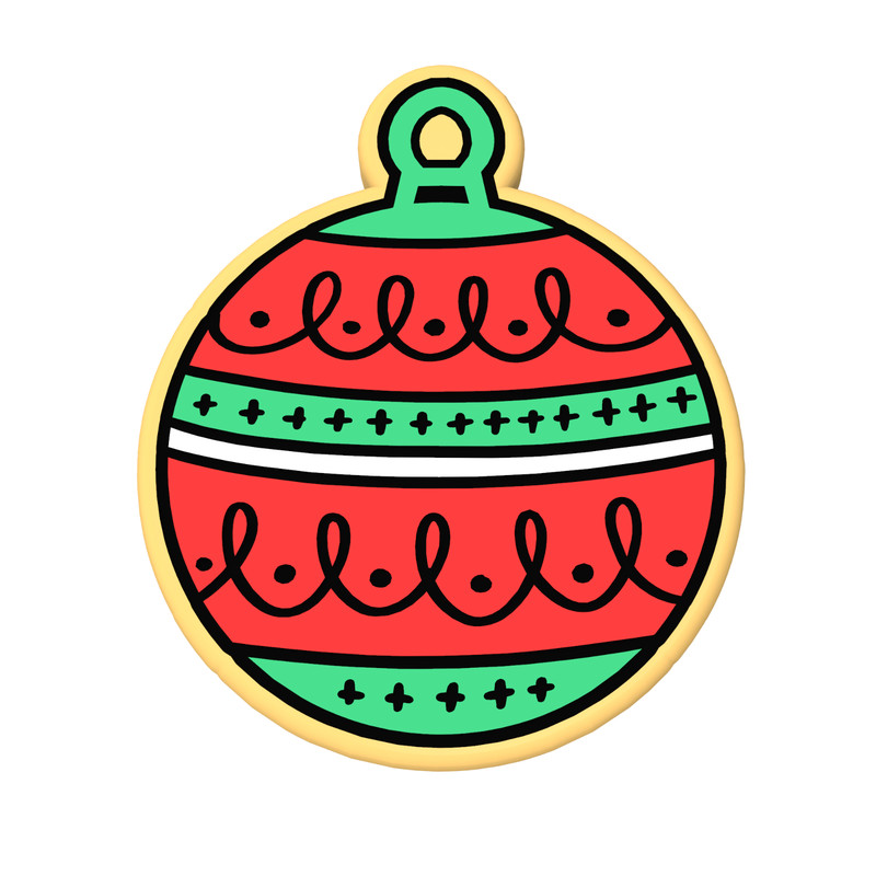 Christmas Ornament Cookie Cutter & Stamp #2 | Xmas Holiday Bulb Holiday gallery