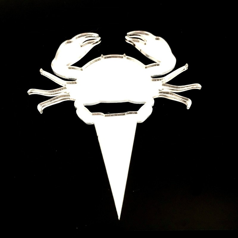Crab Shaped Cake & Cupcake Toppers, Many Colours & Sizes, Plain or Engraved