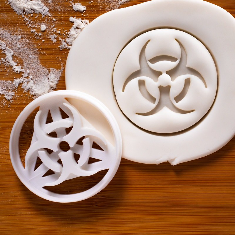 Set of 4 Science Symbol Cookie Cutters - Toxic Biohazard Radiation Atom teacher gallery