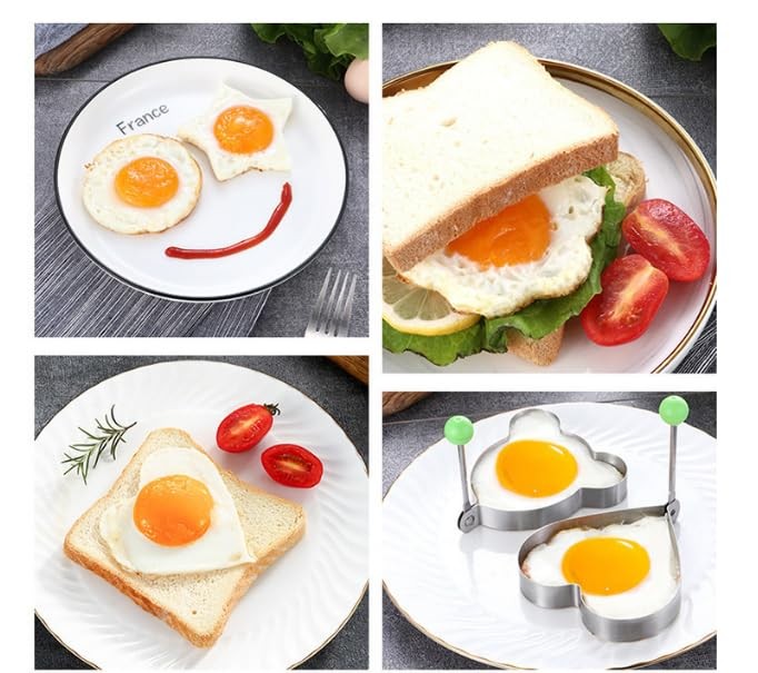 5 Pack Stainless Steel Egg Molds Different Shape Pancake Molds for Omelette gallery