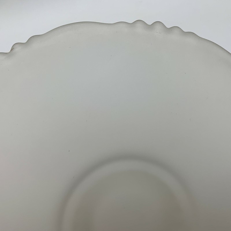 Frost Glass Cake Footed Short Pedestal Plate Dish Stand 13 3/8" x almost 2" High gallery