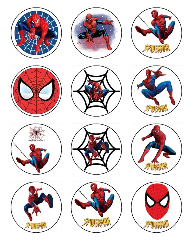 Spiderman Edible Wafer Cupcake Toppers – Custom Age Birthday Superhero Decor