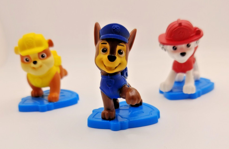 Paw Patrol Cake Toppers 3 Piece Lot Marshall Rubble & Chase