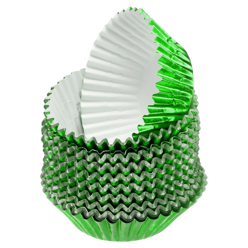 400 Count Green Foil Muffins Cupcake Liners Standard Size Metallic Baking Cups