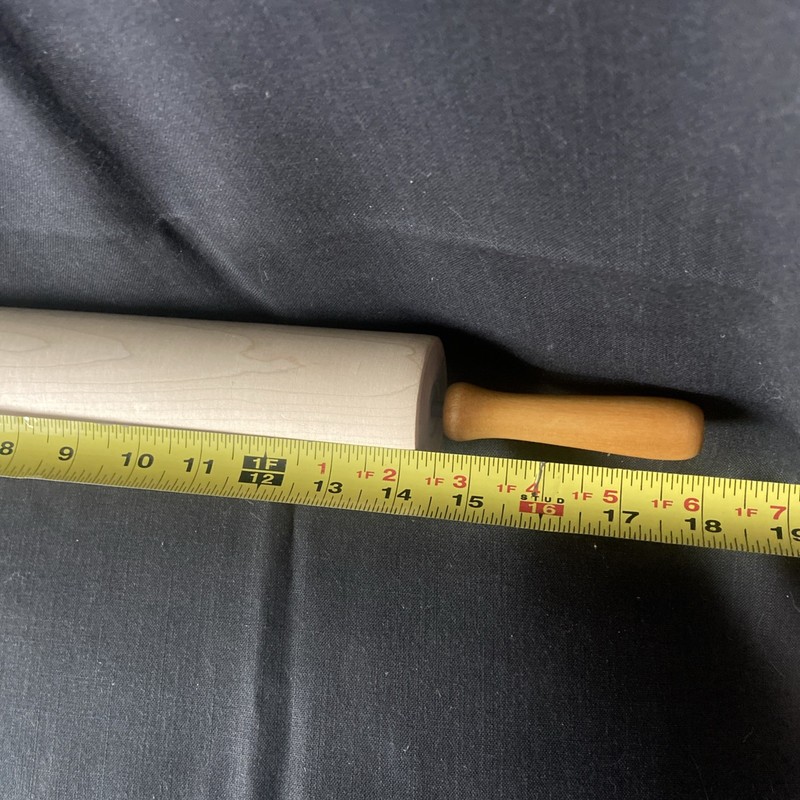 Classic Rolling Pin for Baking, Pastry Pizza 18'' Long Maple Wood Dough Roller gallery
