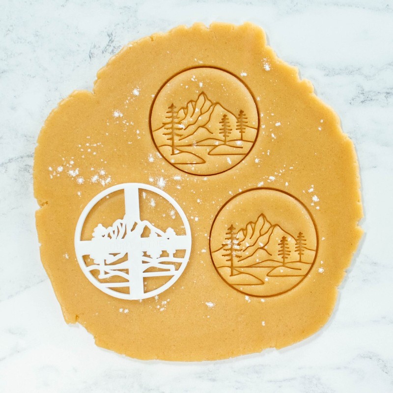 Mountain with Pine Trees Cookie Cutter - outdoor camping hiking skiing nature gallery