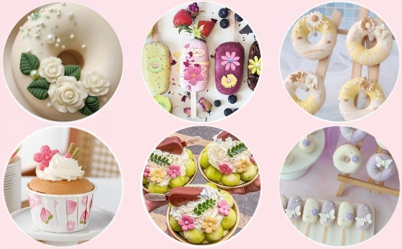 Flower Silicone Molds,9pcs Rose Leaf Daisy Sunflower Chrysanthemum Small gallery