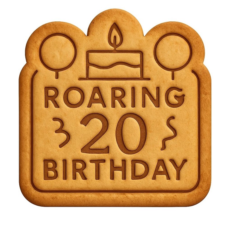 Roaring 20 Design 1 Cookie Cutter & Stamp, Fondant & Clay – 3.9×4″