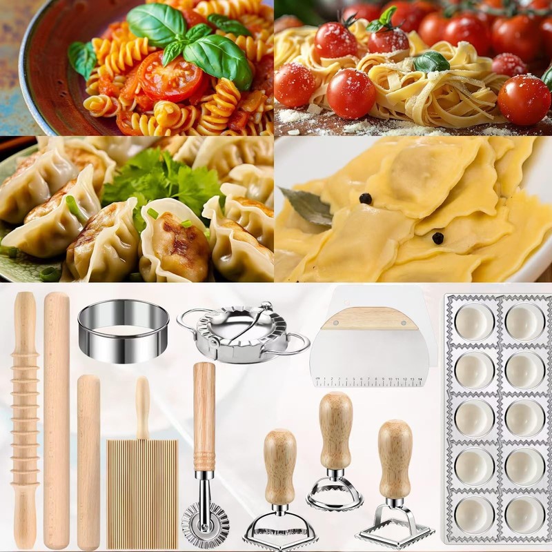 14 Pieces Pasta Making Tools Set, Ravioli Mold Set, Ravioli Maker with Roller... gallery