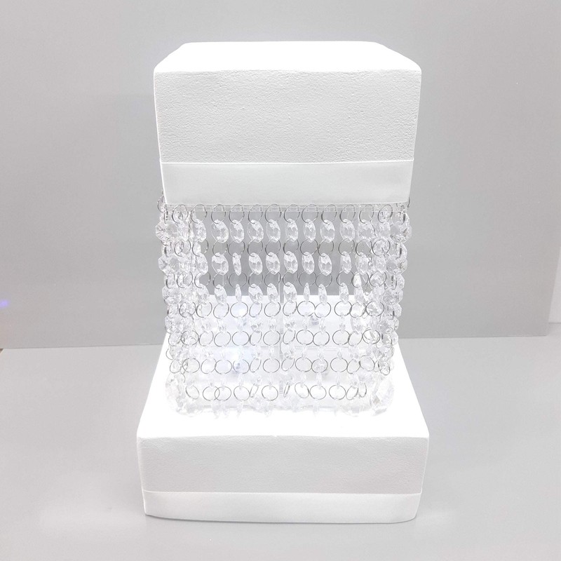 Crystal Style Acrylic Cake Separator Stand Kit with LED Lights and Crystals – Sq
