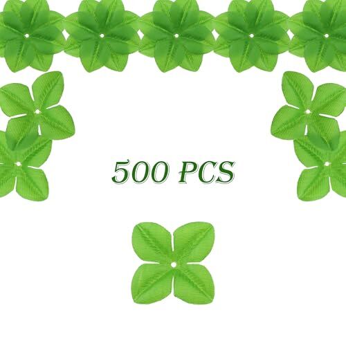 500 Pcs Artificial Flowers Green Leaves Bulk Faux Sepals Greenery Silk Fake